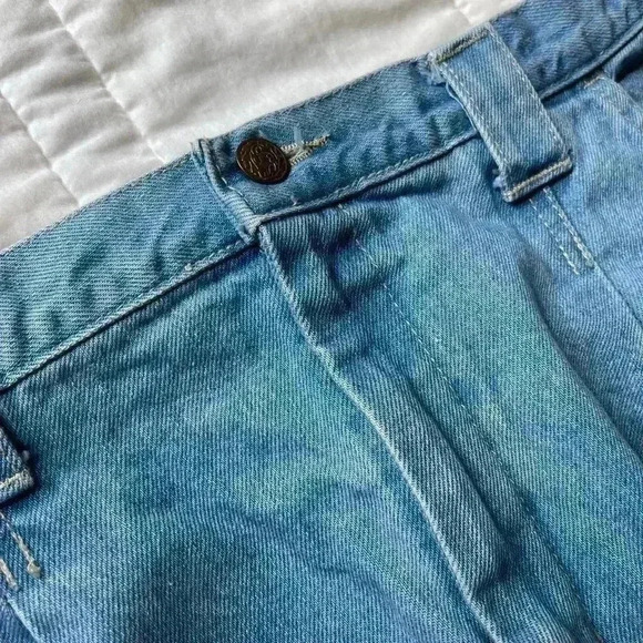 American Profile Jeanswear vintage medium light wash denim midi skirt size 16 - Picture 3 of 4